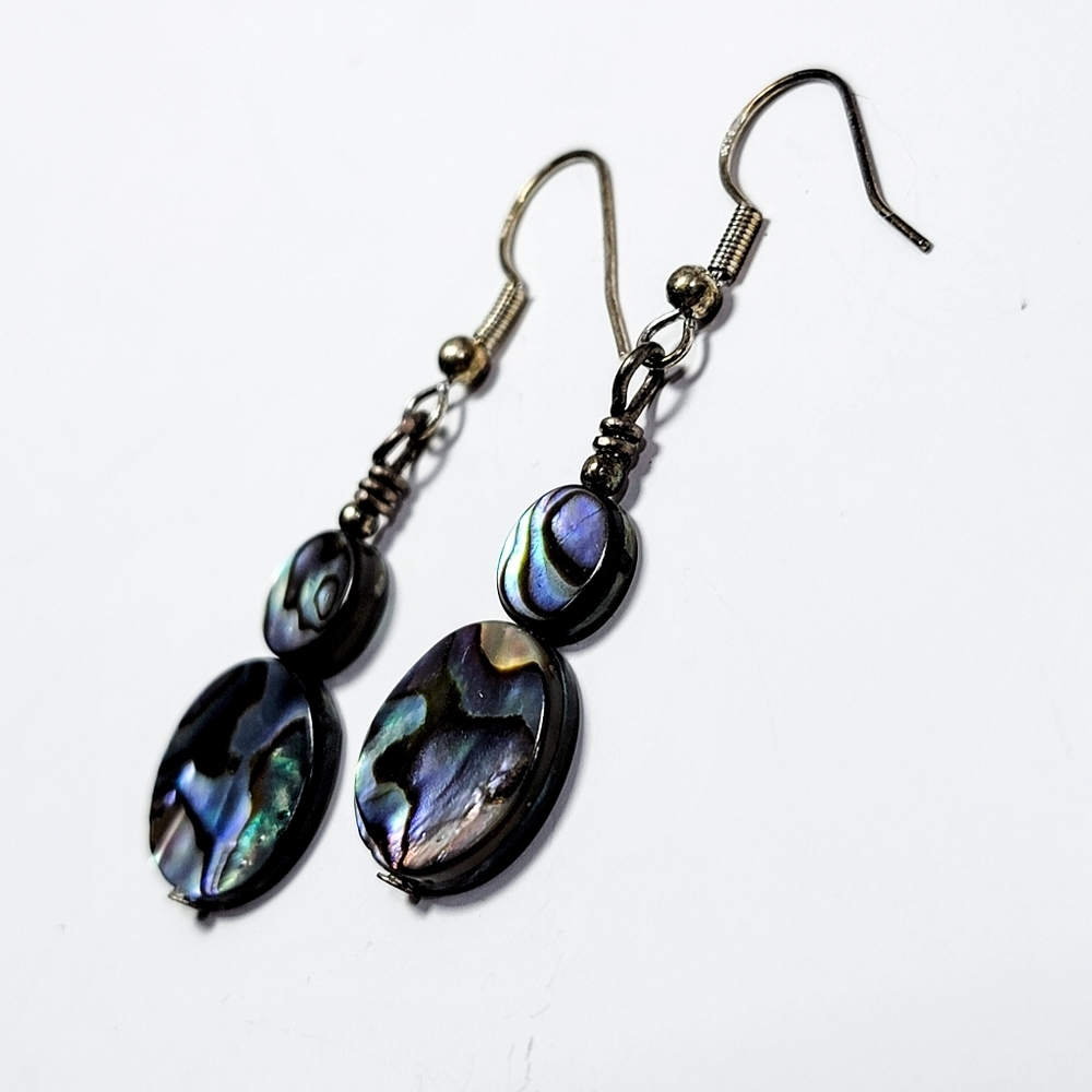 Abalone Shell Drop Earrings - Picture 2 of 7